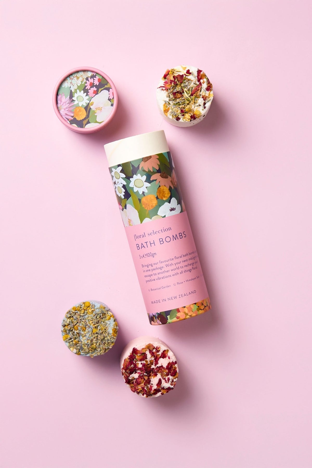 Botanical Bath Bomb Floral Selection Gift Tube - The Green Room Flower Company