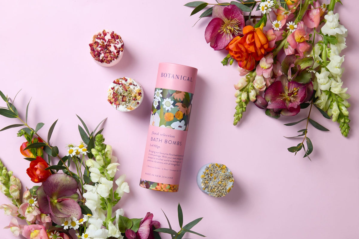 Botanical Bath Bomb Floral Selection Gift Tube - The Green Room Flower Company