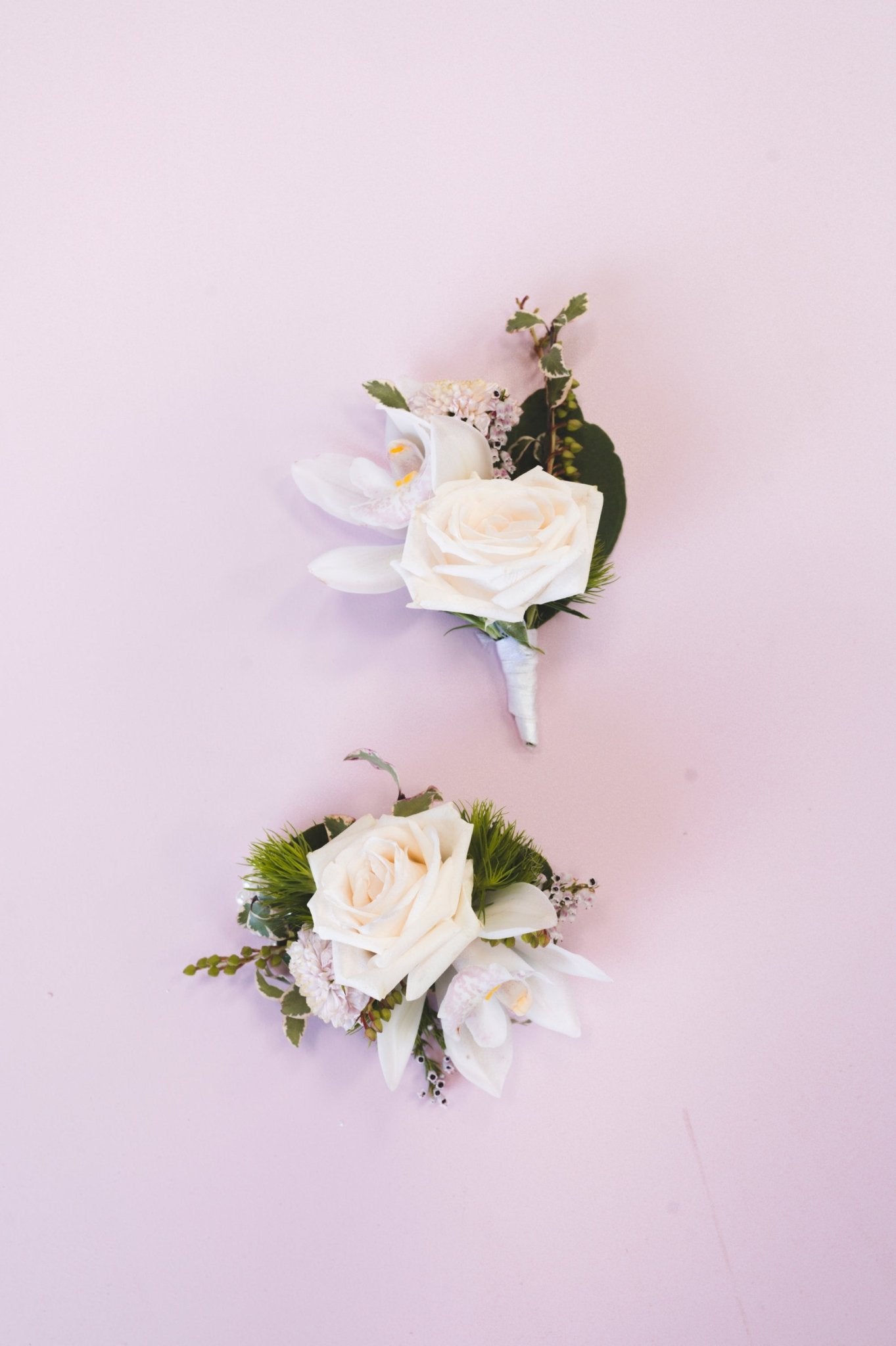 COMBO DEAL - Wrist corsage + Buttonhole - The Green Room Flower Company