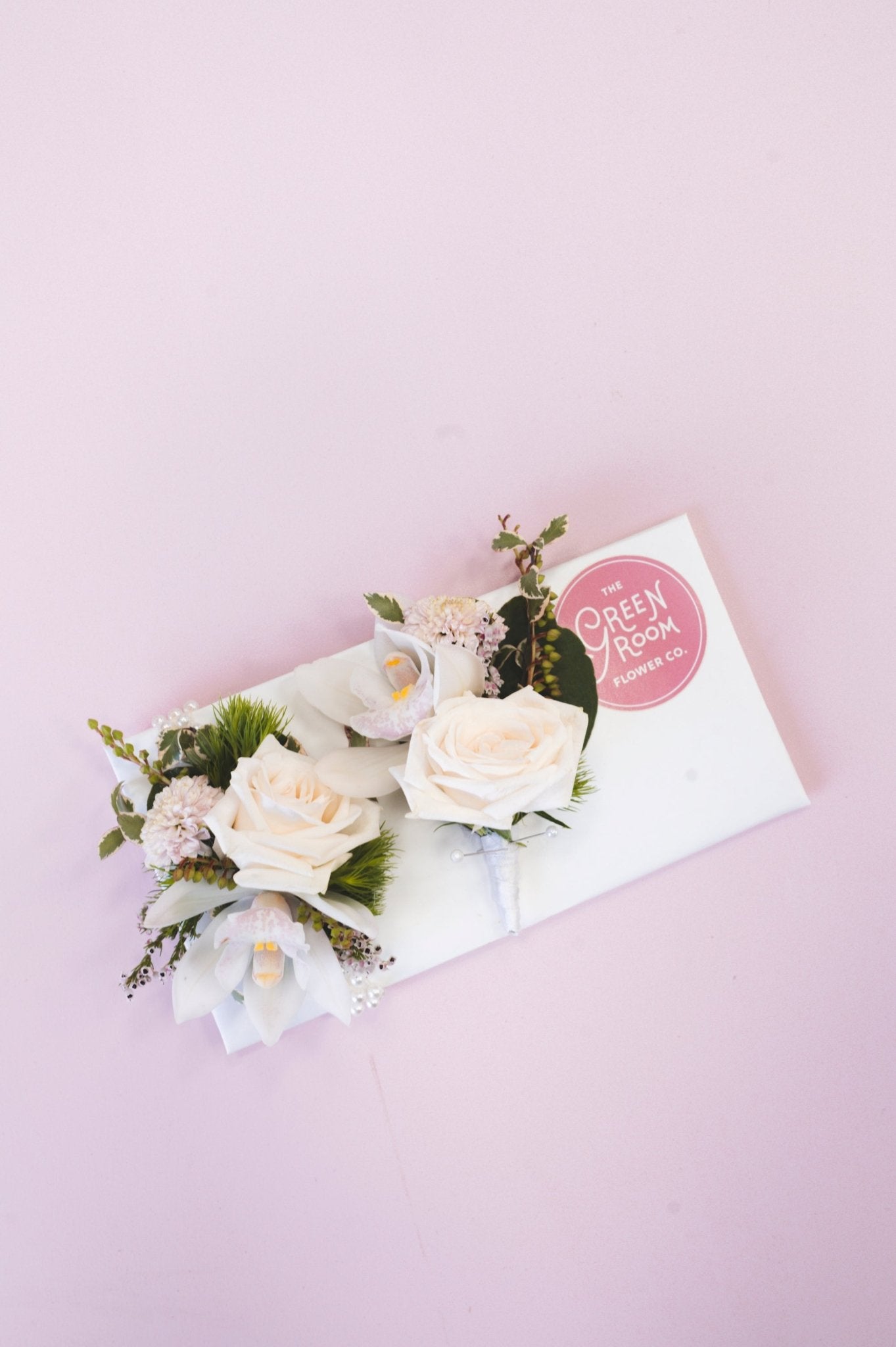 COMBO DEAL - Wrist corsage + Buttonhole - The Green Room Flower Company