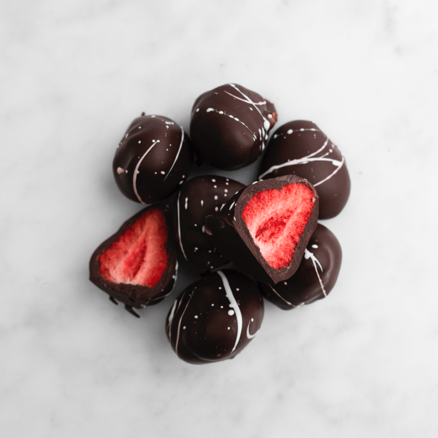 Dark Chocolate Freeze Dried Strawberries - The Green Room Flower Company