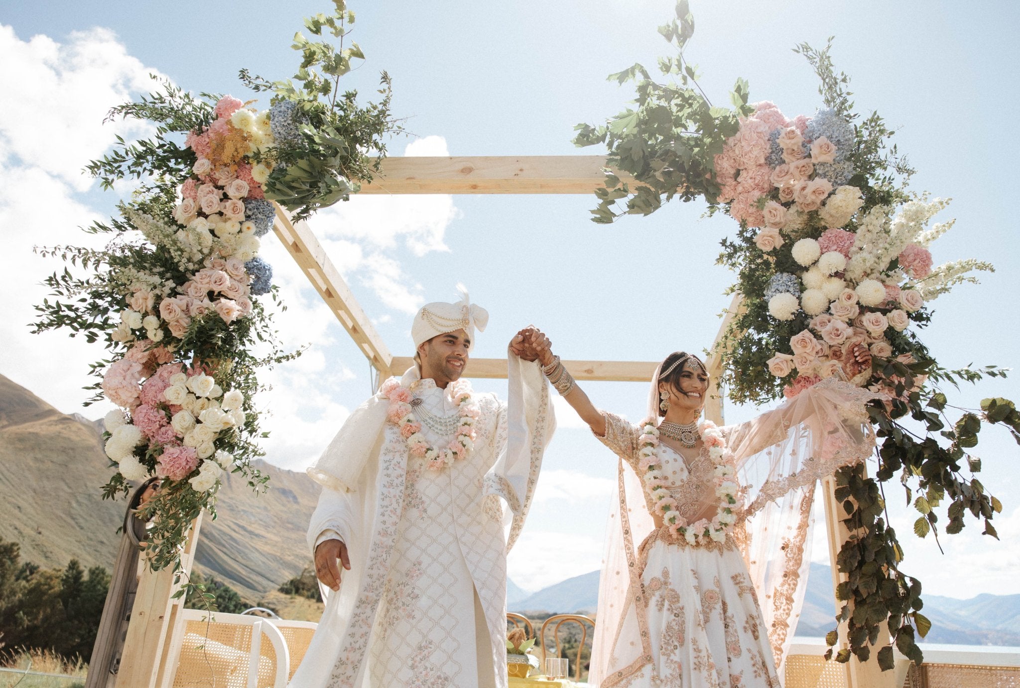 A Celebration Close to Home: Jaya & Chirag in Wānaka - The Green Room Flower Company