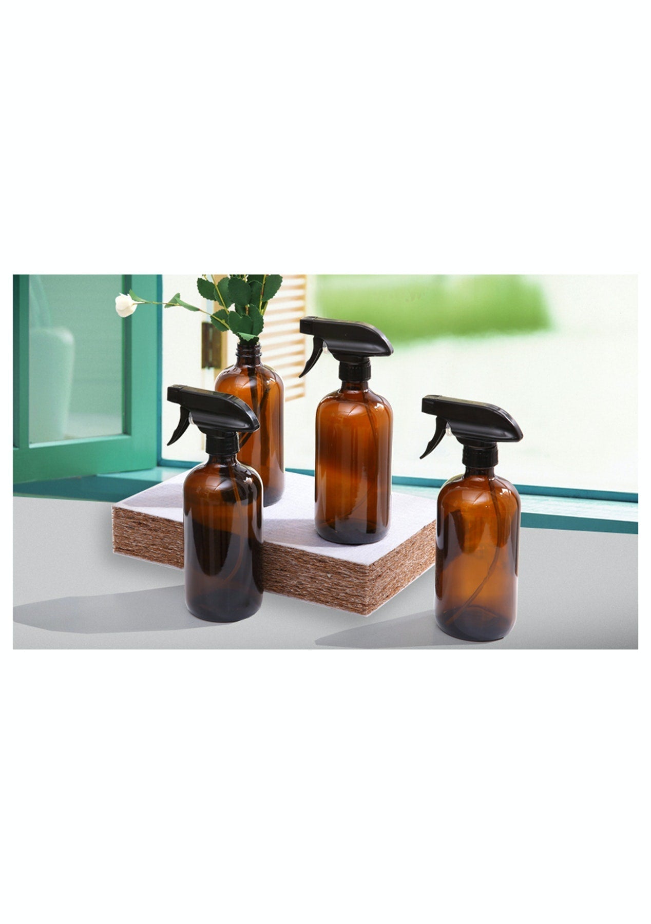 Amber glass spray bottle - The Green Room Flower Company