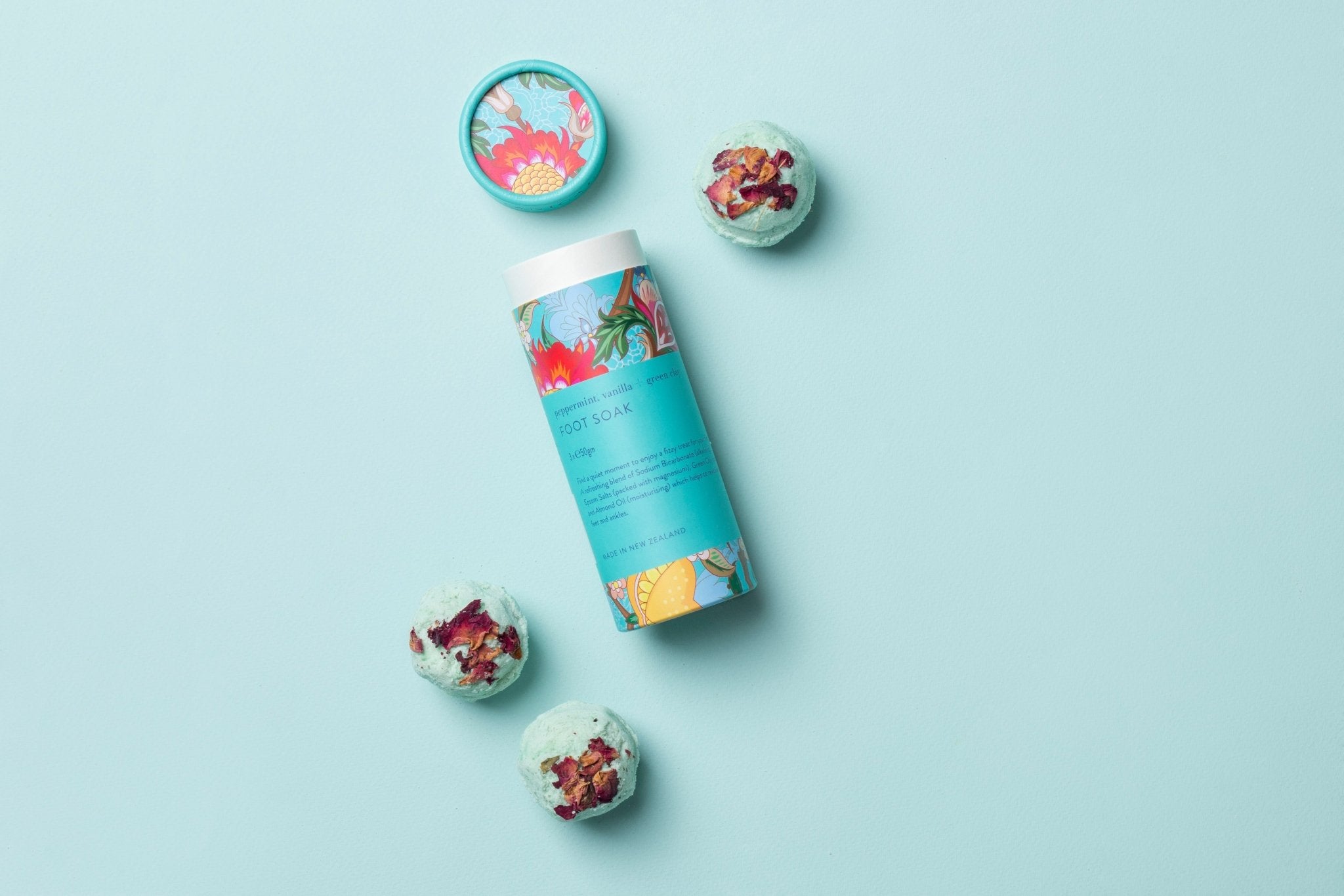 Botanical Peppermint, Vanilla + Green Clay Foot Soak Trio - The Green Room Flower Company