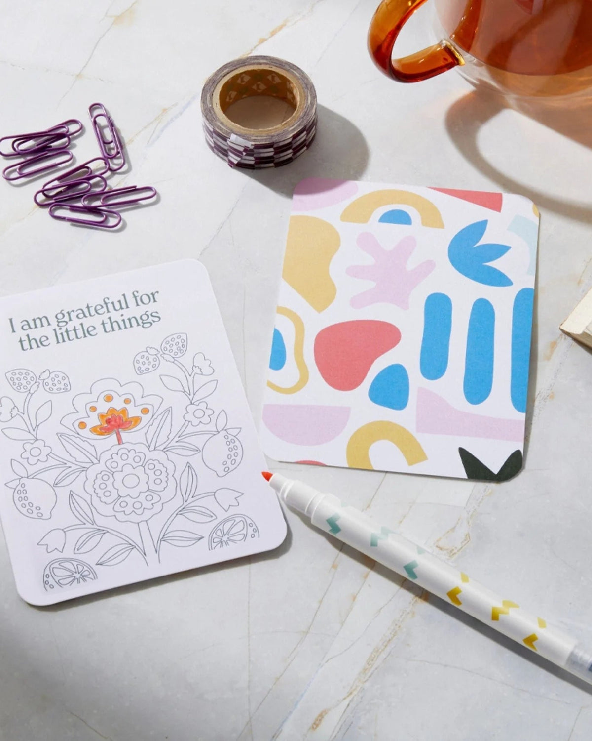 Colour your own affirmation cards - The Green Room Flower Company