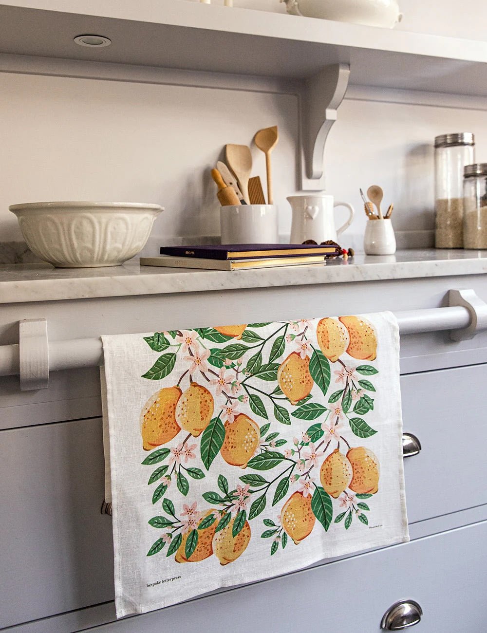 Lemons 100% Linen Tea Towel - The Green Room Flower Company