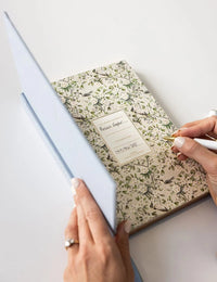 Linen Bound Journal - Luna Blue (Bullet Journal) - The Green Room Flower Company