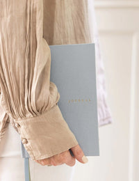 Linen Bound Journal - Luna Blue (Bullet Journal) - The Green Room Flower Company