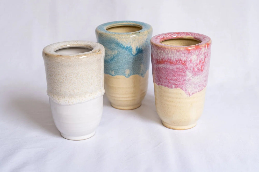 NZ Handmade Ceramic Anti-Spill Takeaway Cup - The Green Room Flower Company