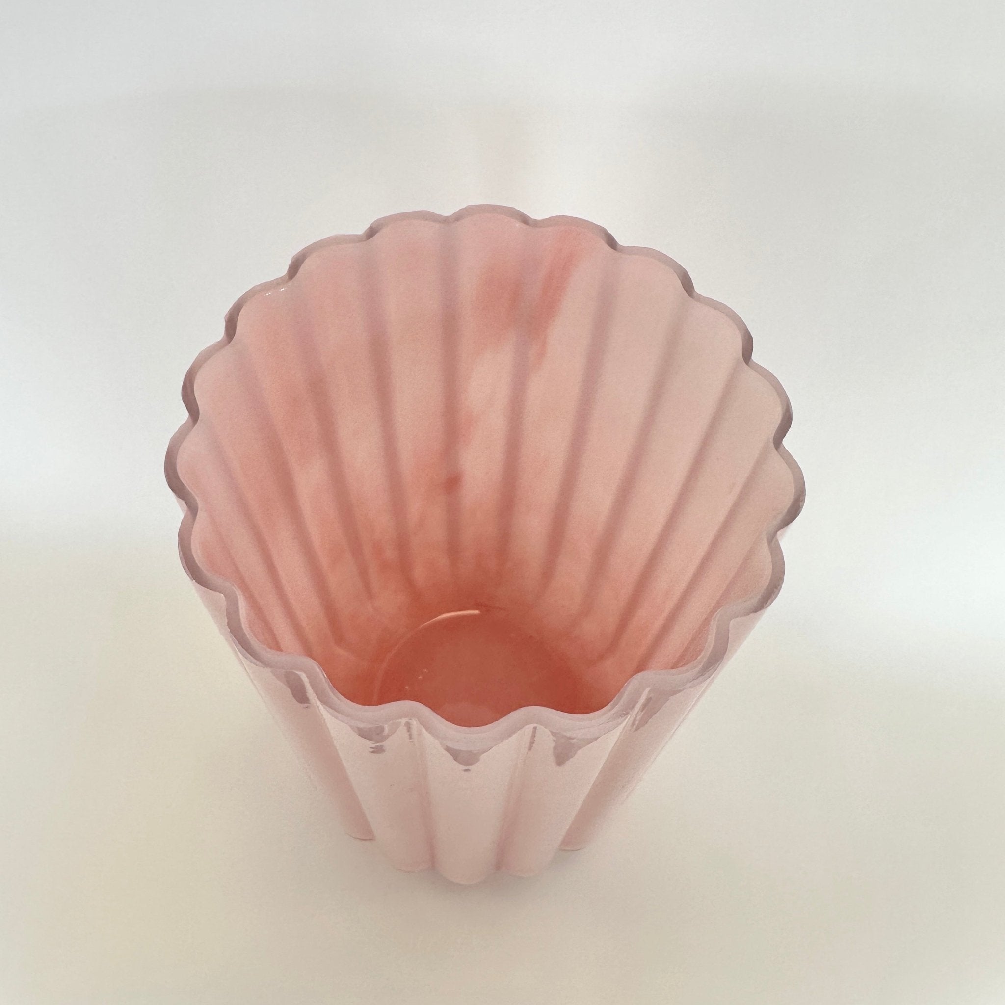 Pink Ribbed Glass Vase - The Green Room Flower Company