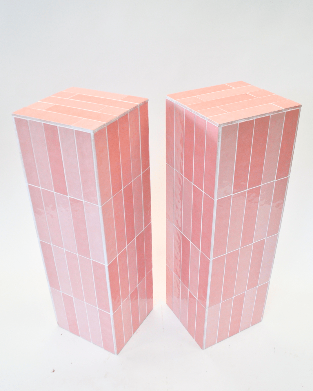 Pink Tile Plinths - The Green Room Flower Company