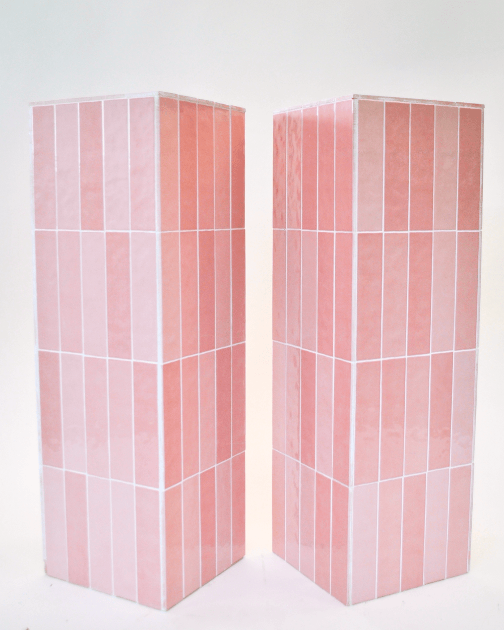 Pink Tile Plinths - The Green Room Flower Company