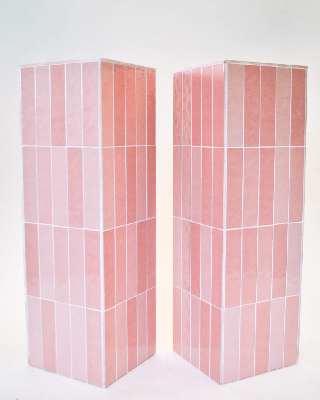 Pink Tile Plinths - The Green Room Flower Company