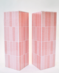 Pink Tile Plinths - The Green Room Flower Company