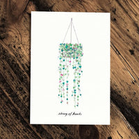 String of Hearts - Greeting Card - The Green Room Flower Company