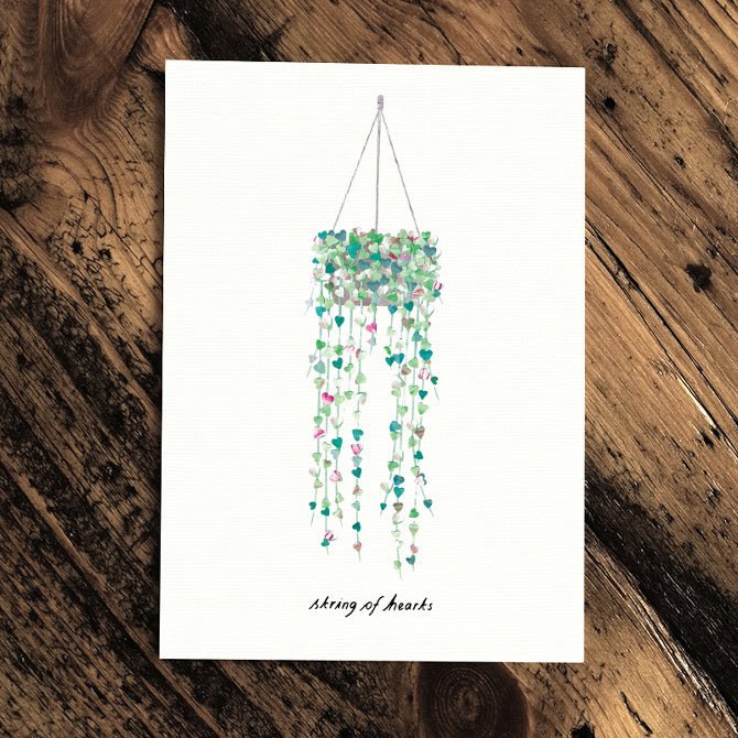 String of Hearts - Greeting Card - The Green Room Flower Company