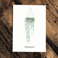 String of Pearls - Greeting Cards - The Green Room Flower Company