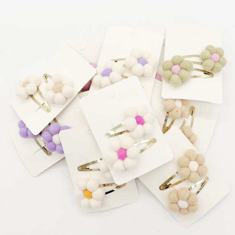 Wild Daisy - Felt Hair Clips - The Green Room Flower Company