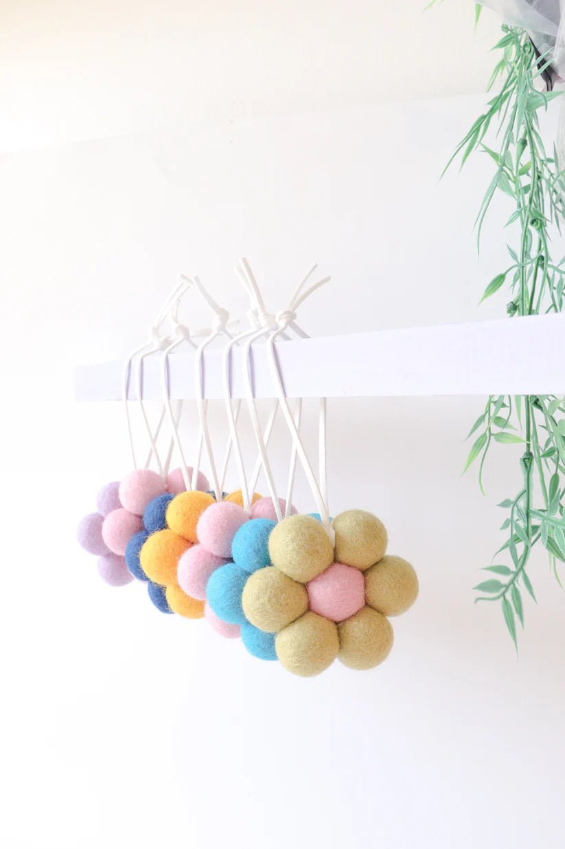 Wild Daisy - Hanging Felt Flower Air Freshner - The Green Room Flower Company