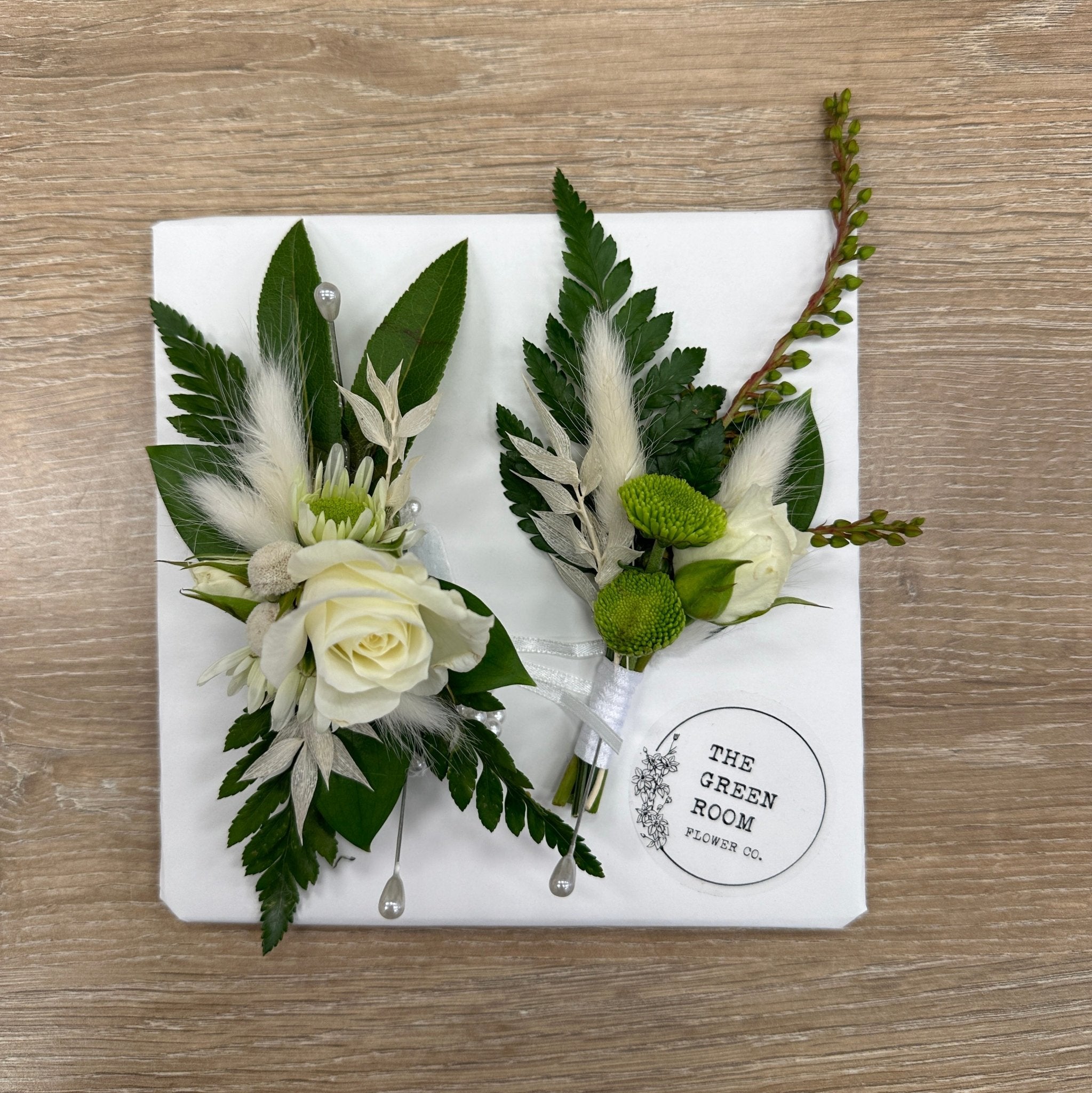 COMBO DEAL - Wrist corsage + Buttonhole - The Green Room Flower Company