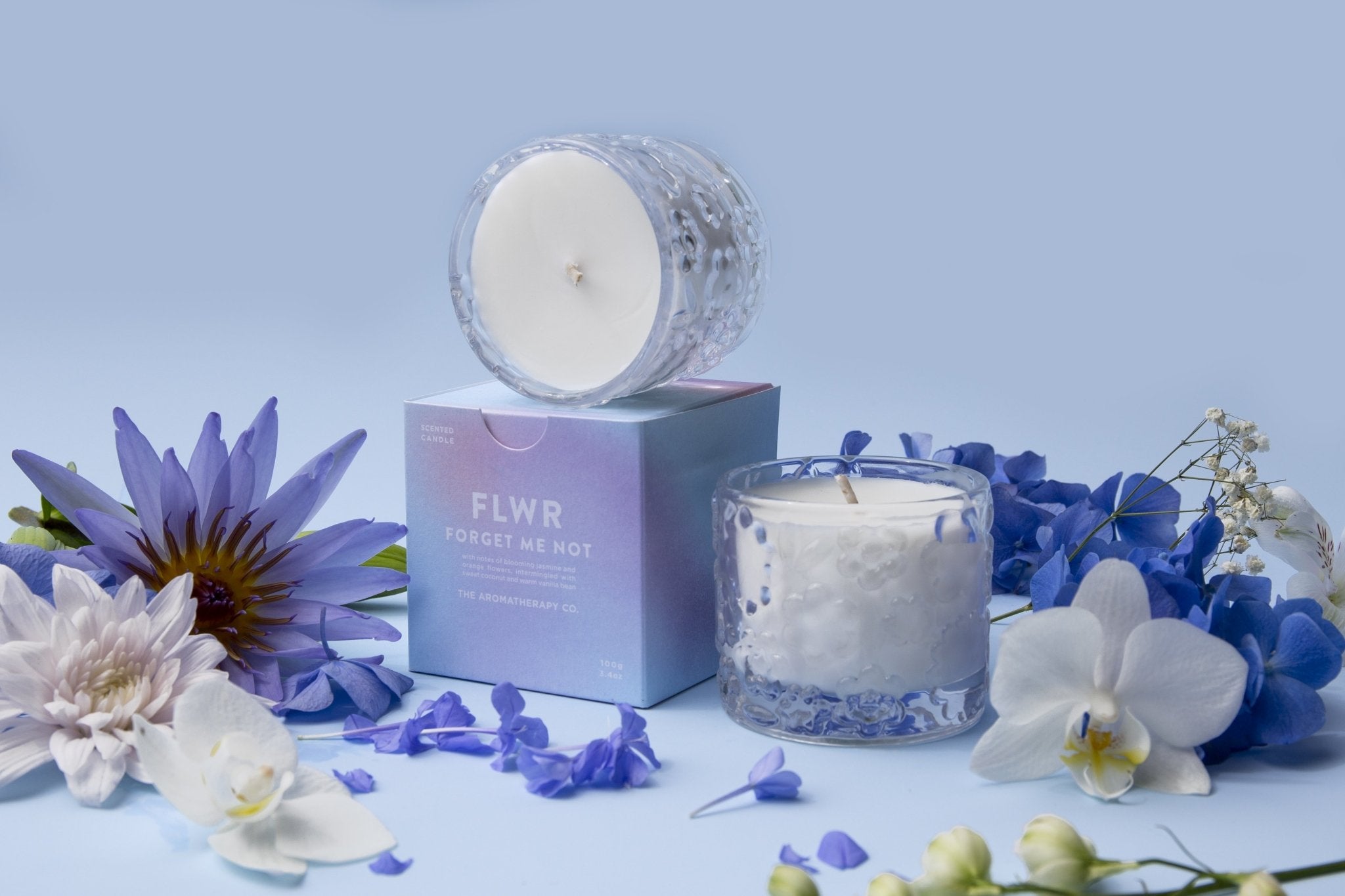 FLWR Candle - Forget Me Not - The Green Room Flower Company