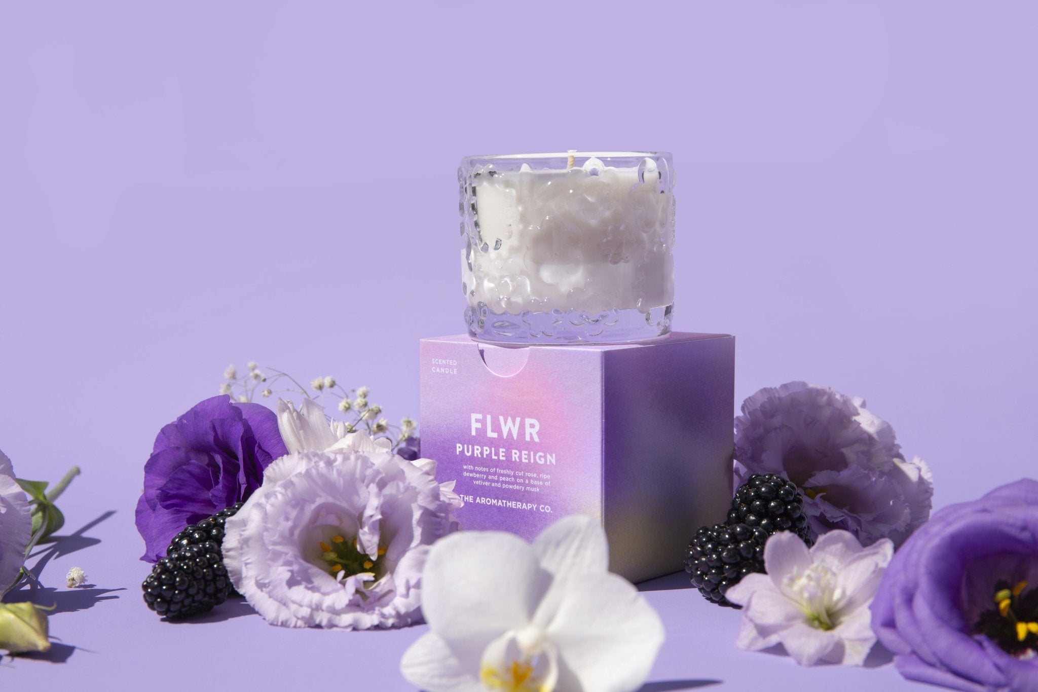 FLWR Candle - Purple Reign - The Green Room Flower Company