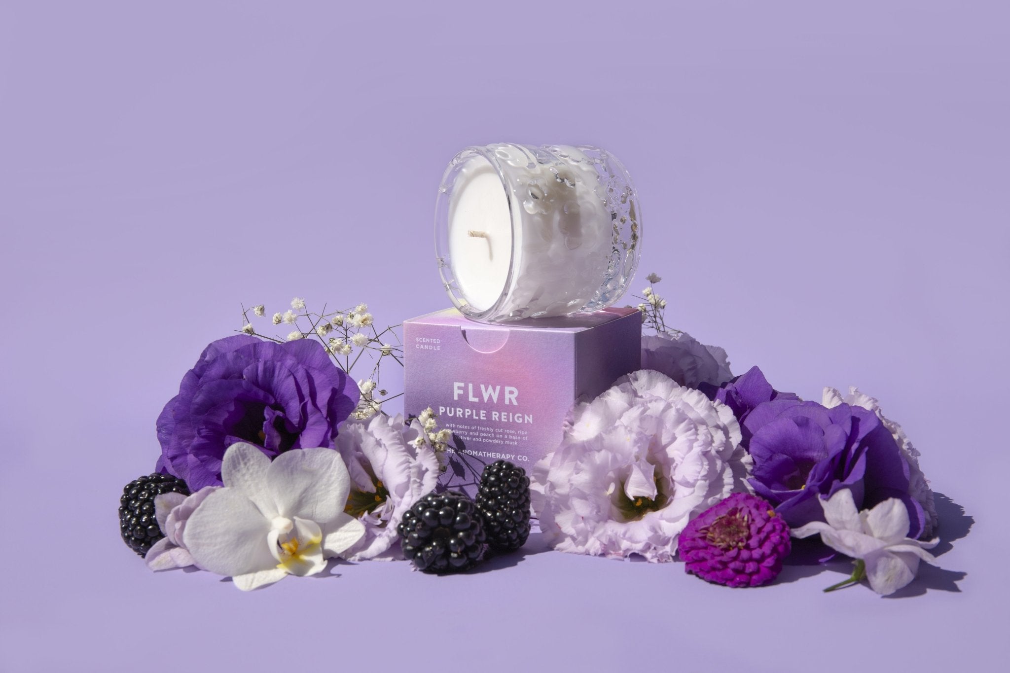 FLWR Candle - Purple Reign - The Green Room Flower Company