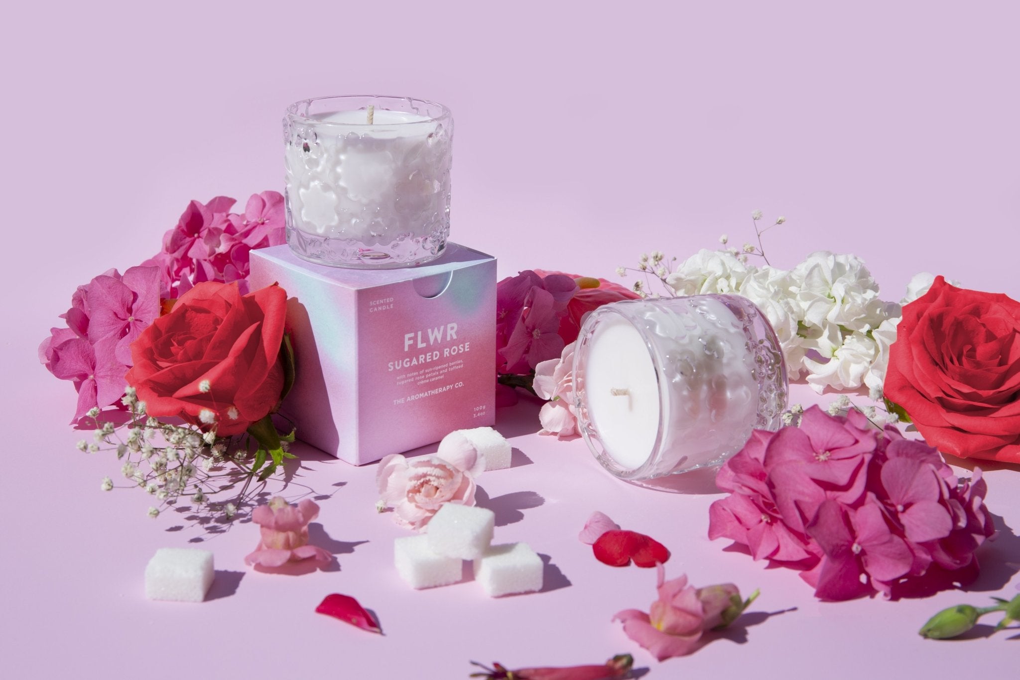 FLWR Candle - Sugared Rose - The Green Room Flower Company